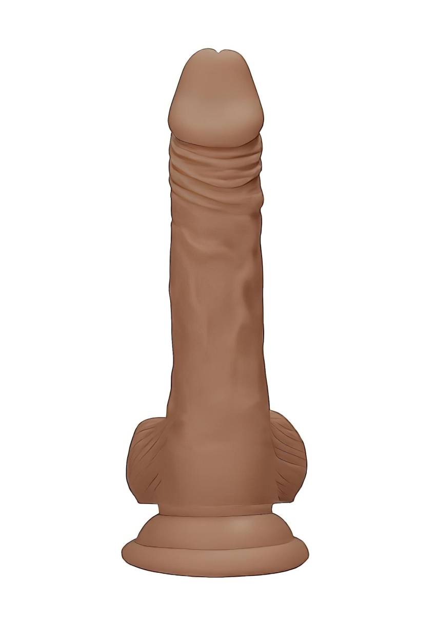 RealRock Dong 7 - élethű, herés dildó (17cm) - sötét natúr - Image 5