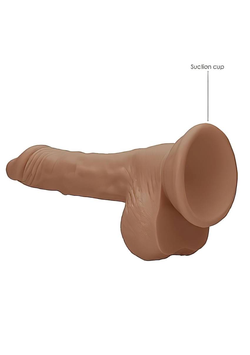 RealRock Dong 7 - élethű, herés dildó (17cm) - sötét natúr - Image 6
