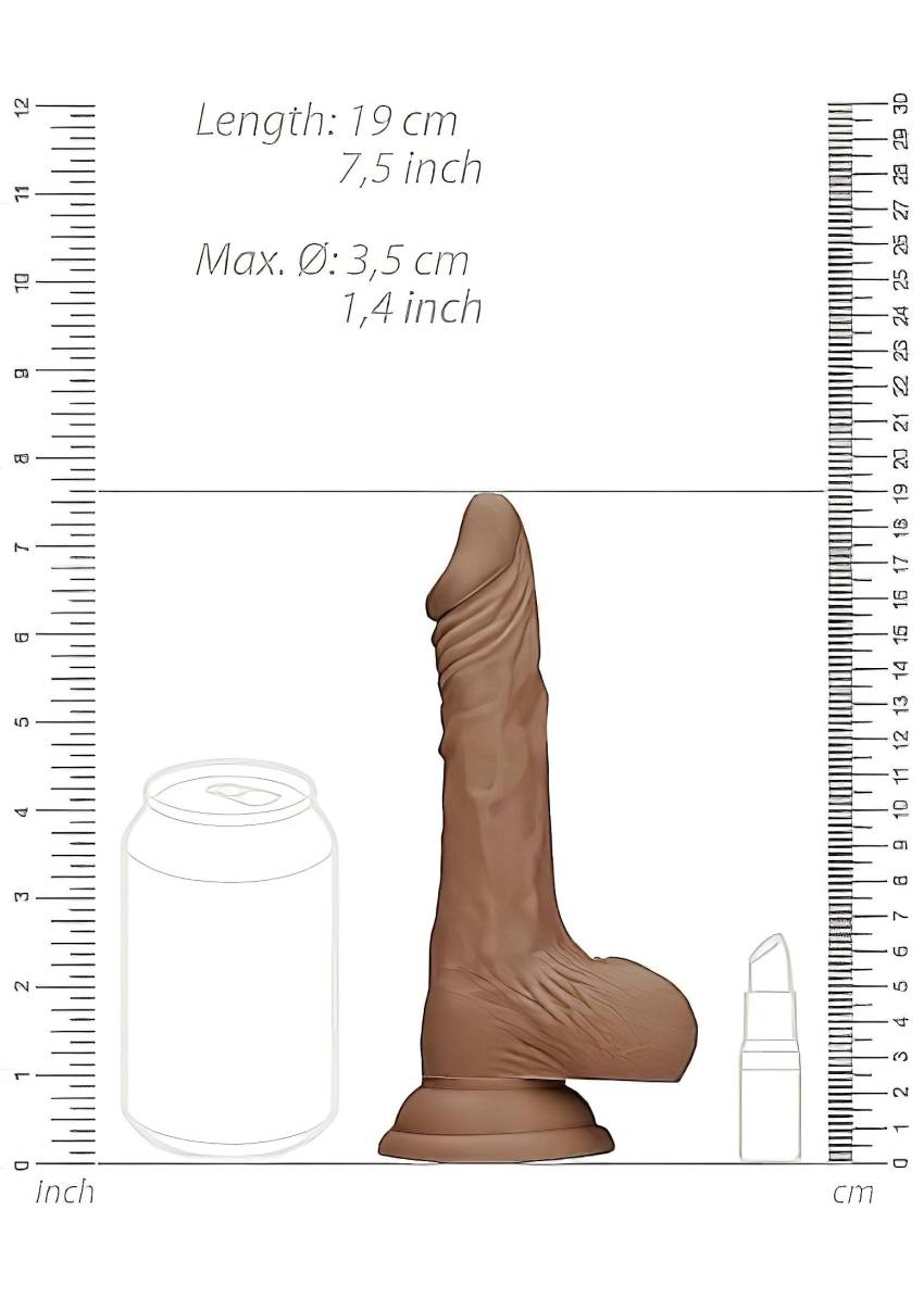 RealRock Dong 7 - élethű, herés dildó (17cm) - sötét natúr - Image 8