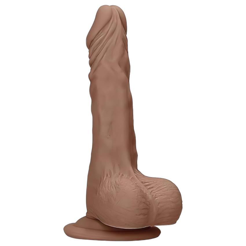 RealRock Dong 7 - élethű, herés dildó (17cm) - sötét natúr - Image 9