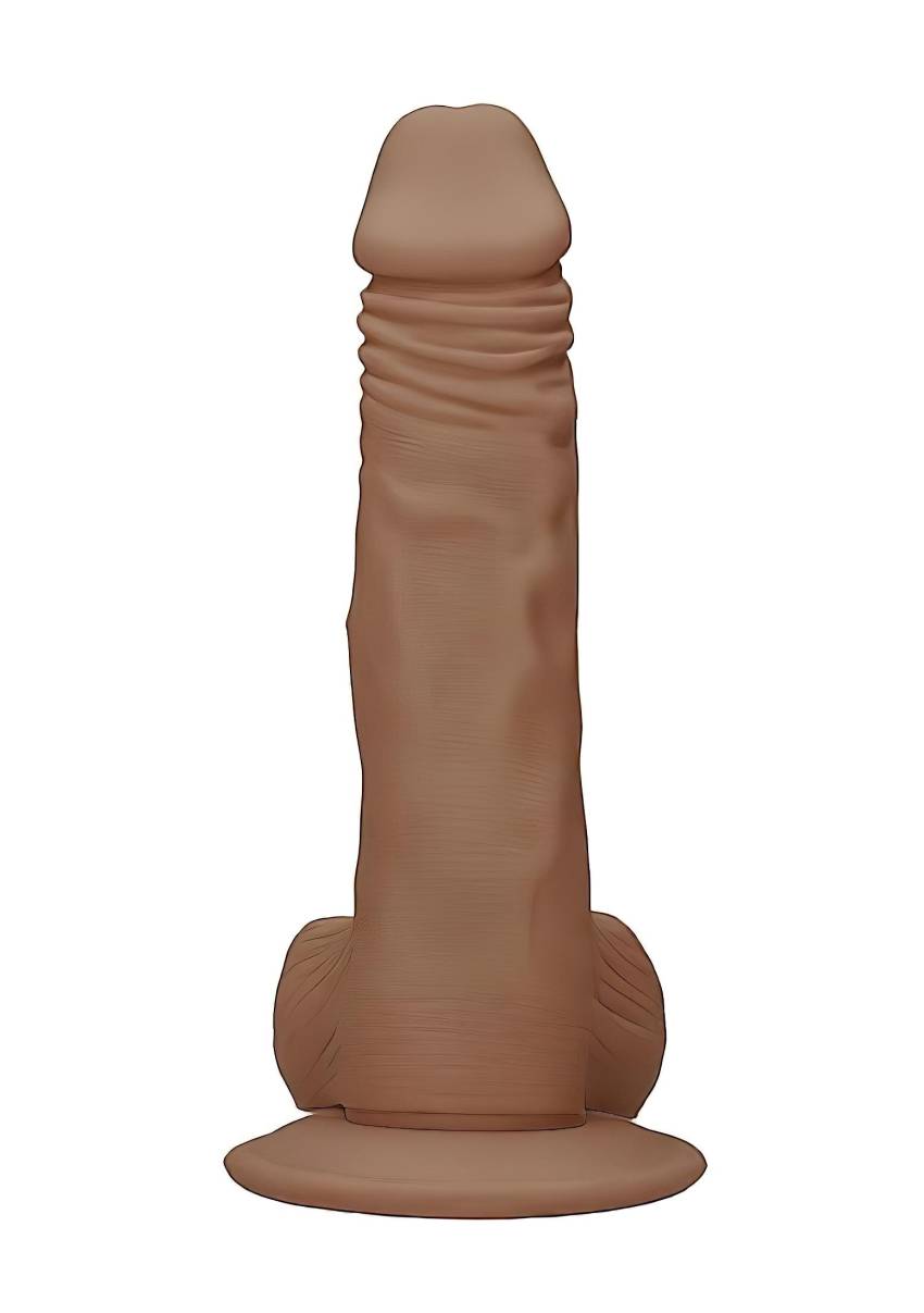 RealRock Dong 10 - élethű, herés dildó (25cm) - sötét natúr - Image 5