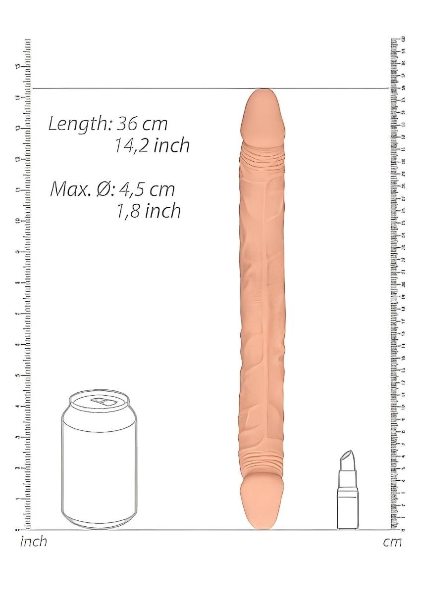 RealRock Double Dong 14 - dupla dildó (36cm) - natúr - Image 5