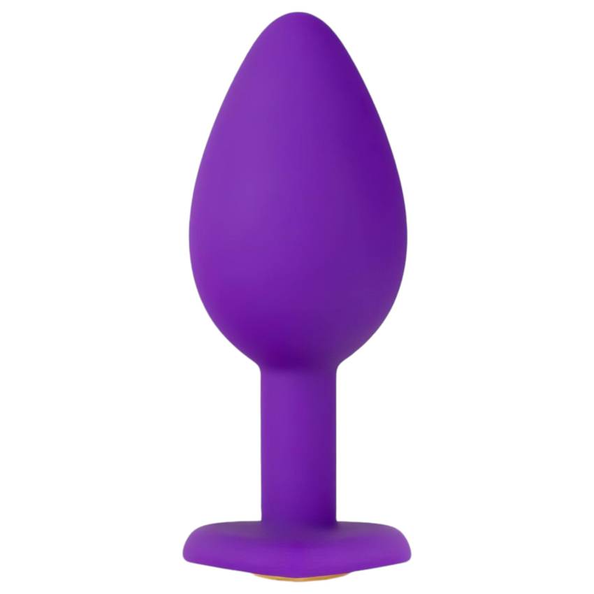 Temptasia S - arany köves, szíves anál plug (lila) - kicsi - Image 3