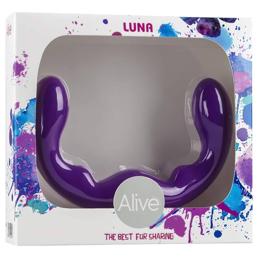 Alive Luna - kétvégű dildó - 25cm (lila) - Image 2