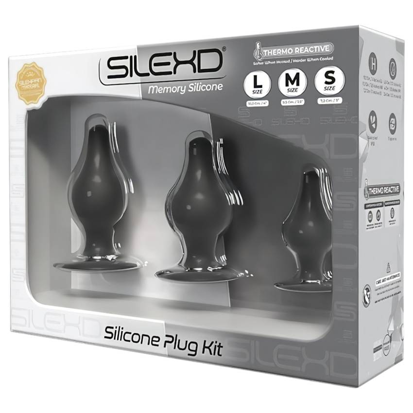 Silexd - szilikon anál plug szett - 3db (fekete) - Image 3