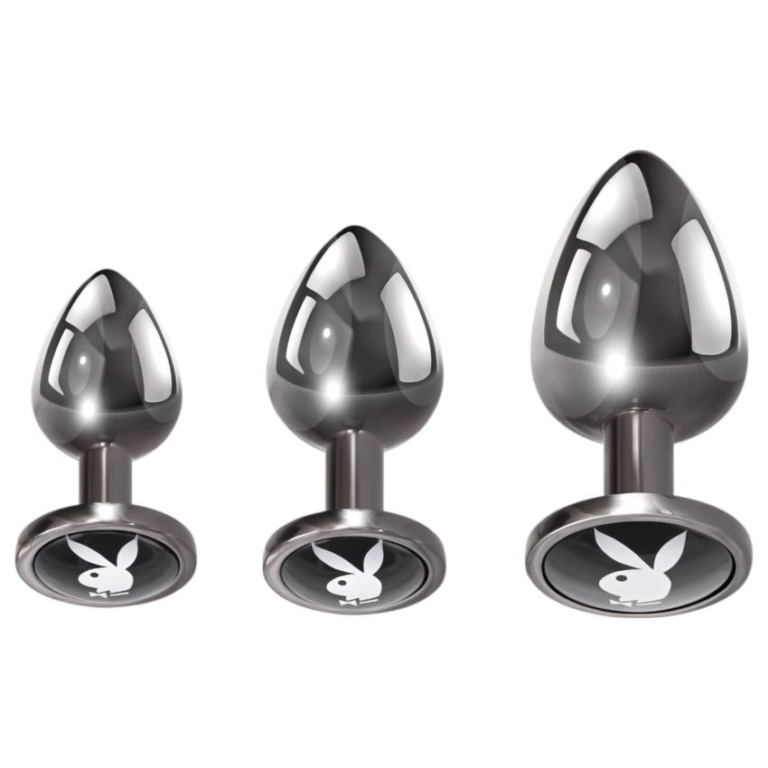 Playboy - anál plug szett - 3 részes (ezüst) - Image 3