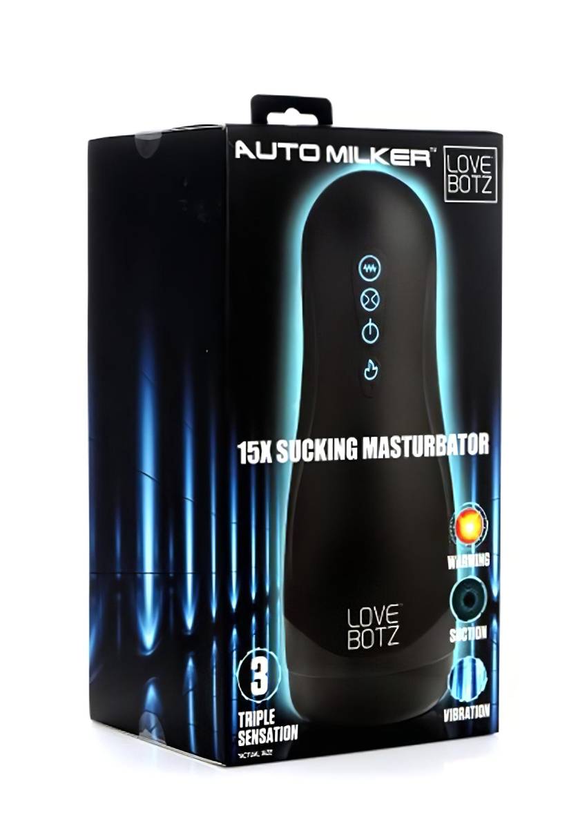 Lovebotz Auto Milker - vízálló szívó-rezgő maszturbátor (fekete) - Image 2