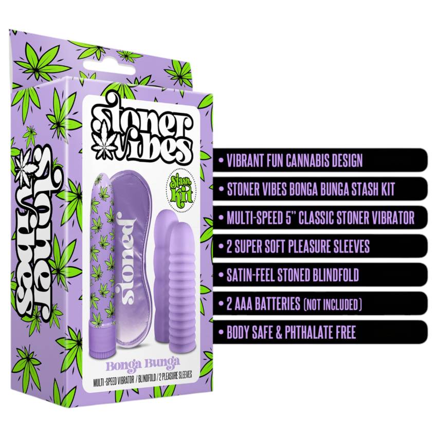Stoner Bonga Bunga - rúd vibrátor szett (4 részes) - lila - Image 4