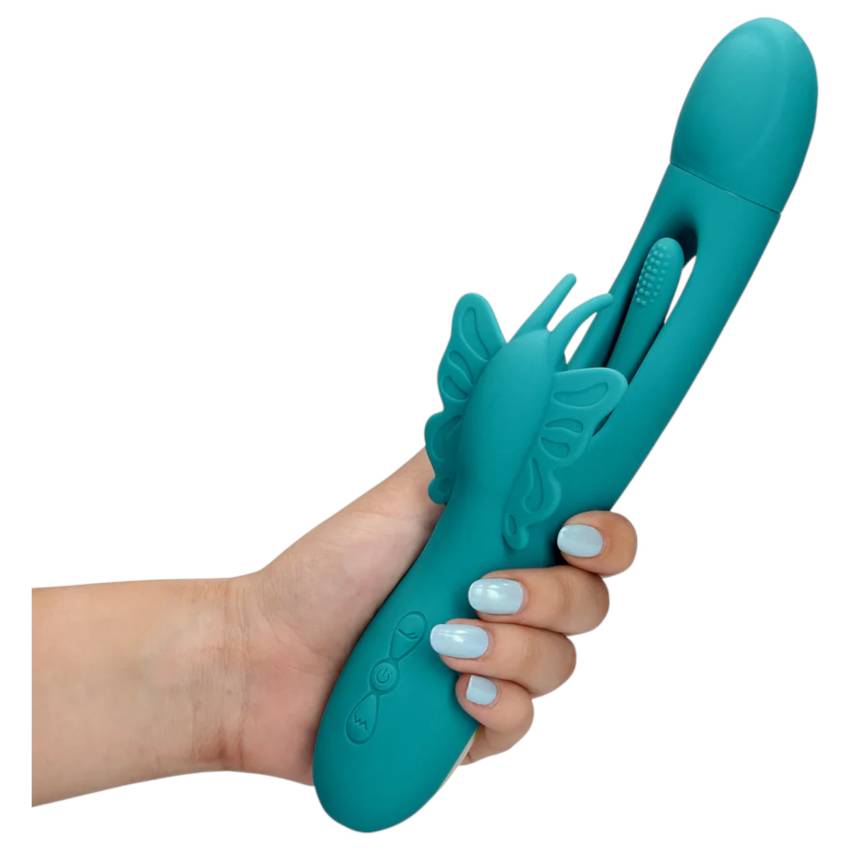 Loveline - pillangós, nyelves vibrátor (türkiz) - Image 6