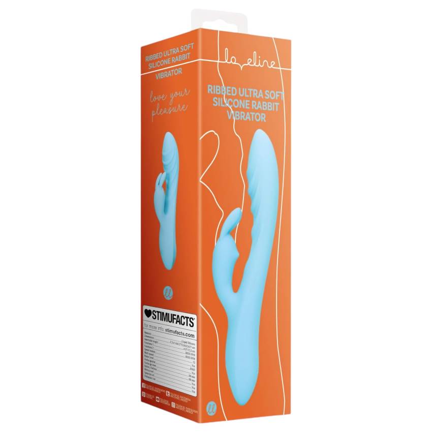 Loveline - vízálló, nyuszis csiklókaros vibrátor (kék) - Image 5