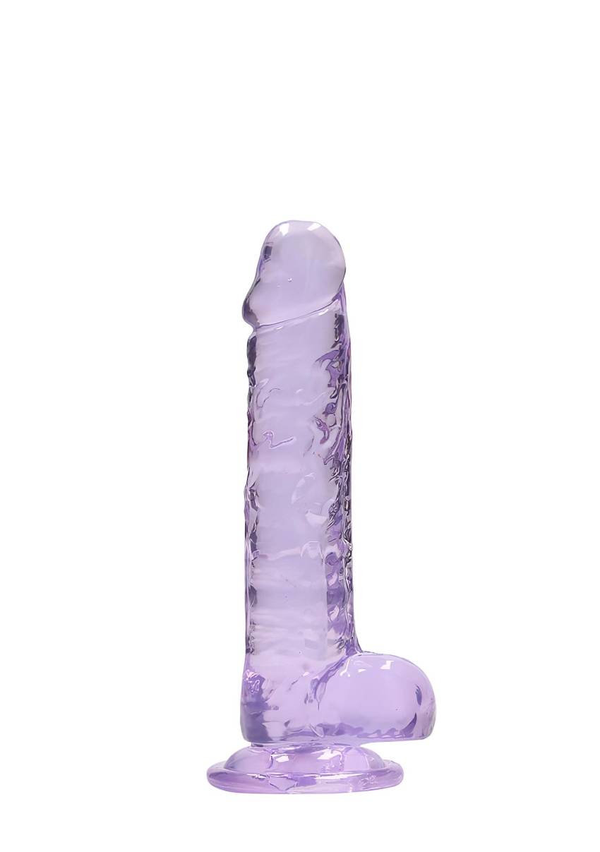 REALROCK - átlátszó élethű dildó - lila (17cm) - Image 4