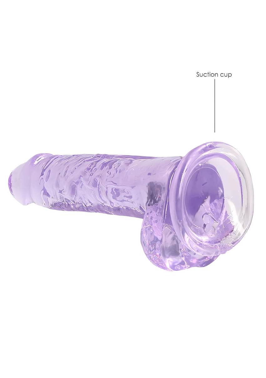 REALROCK - átlátszó élethű dildó - lila (17cm) - Image 5