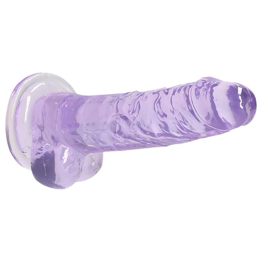 REALROCK - átlátszó élethű dildó - lila (17cm) - Image 6