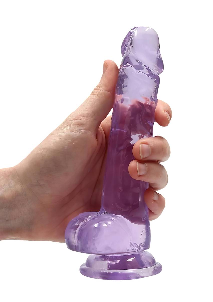 REALROCK - átlátszó élethű dildó - lila (17cm) - Image 7