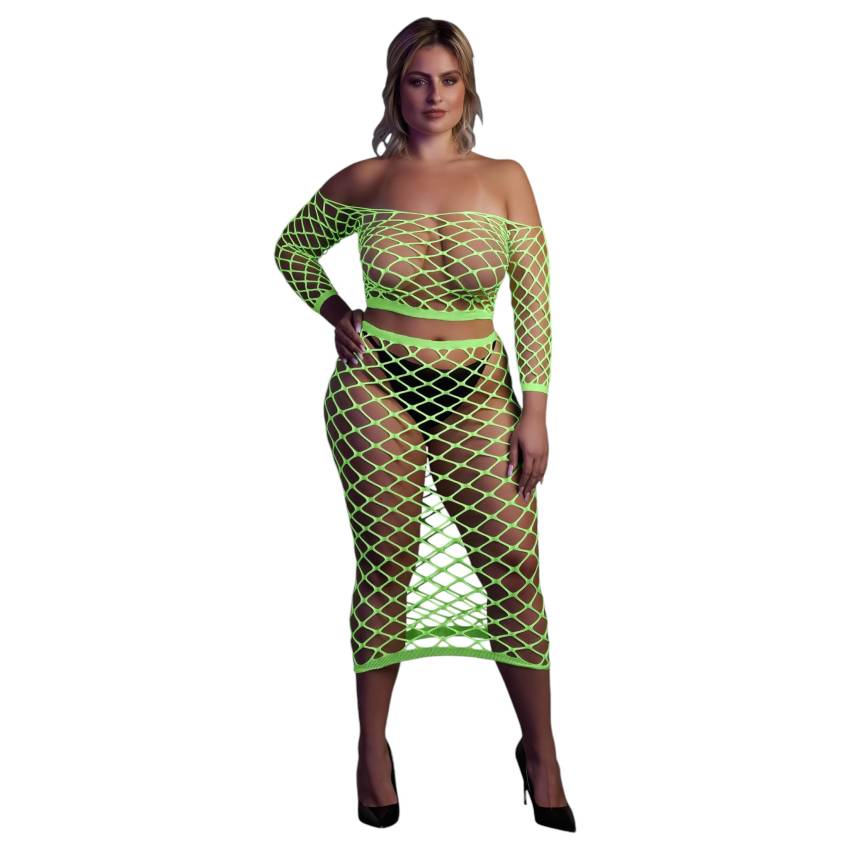 Ouch! - foszforeszkáló szoknya és felső (neon zöld) - Image 3