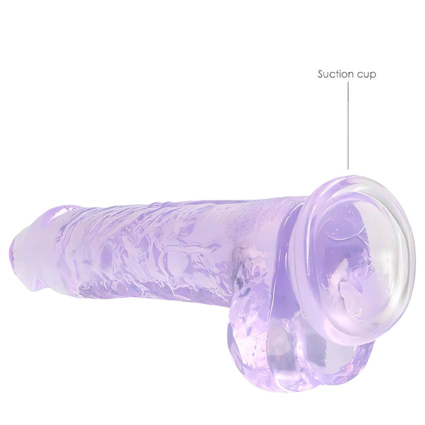 REALROCK - átlátszó élethű dildó - lila (19cm) - Image 5