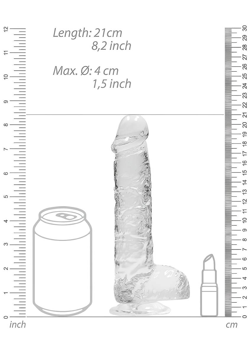 REALROCK - átlátszó élethű dildó - átlátszó (19cm) - Image 3