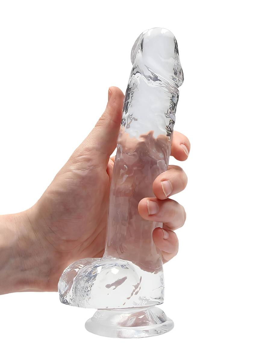 REALROCK - átlátszó élethű dildó - átlátszó (19cm) - Image 7