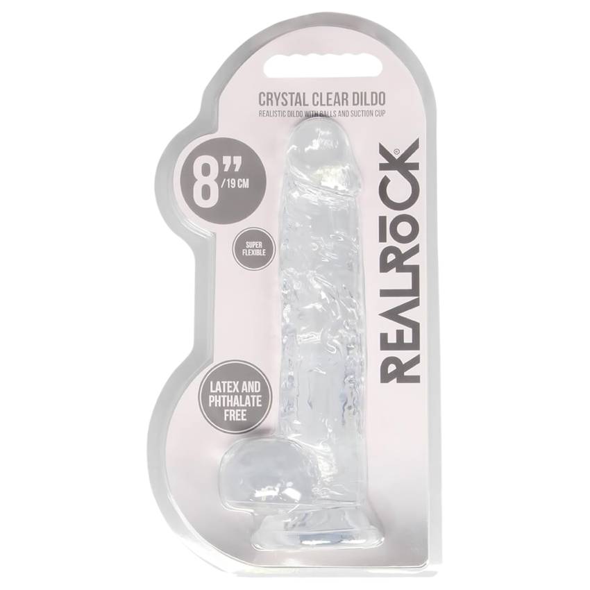 REALROCK - átlátszó élethű dildó - átlátszó (19cm)