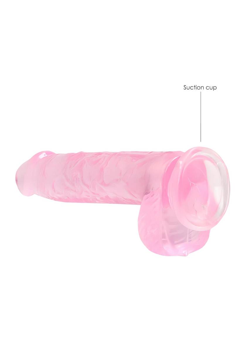 REALROCK - átlátszó élethű dildó - pink (15cm) - Image 5