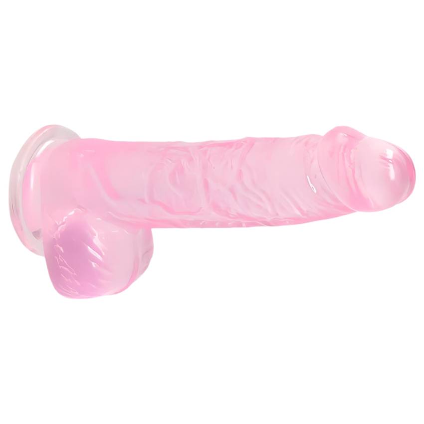 REALROCK - átlátszó élethű dildó - pink (15cm) - Image 6