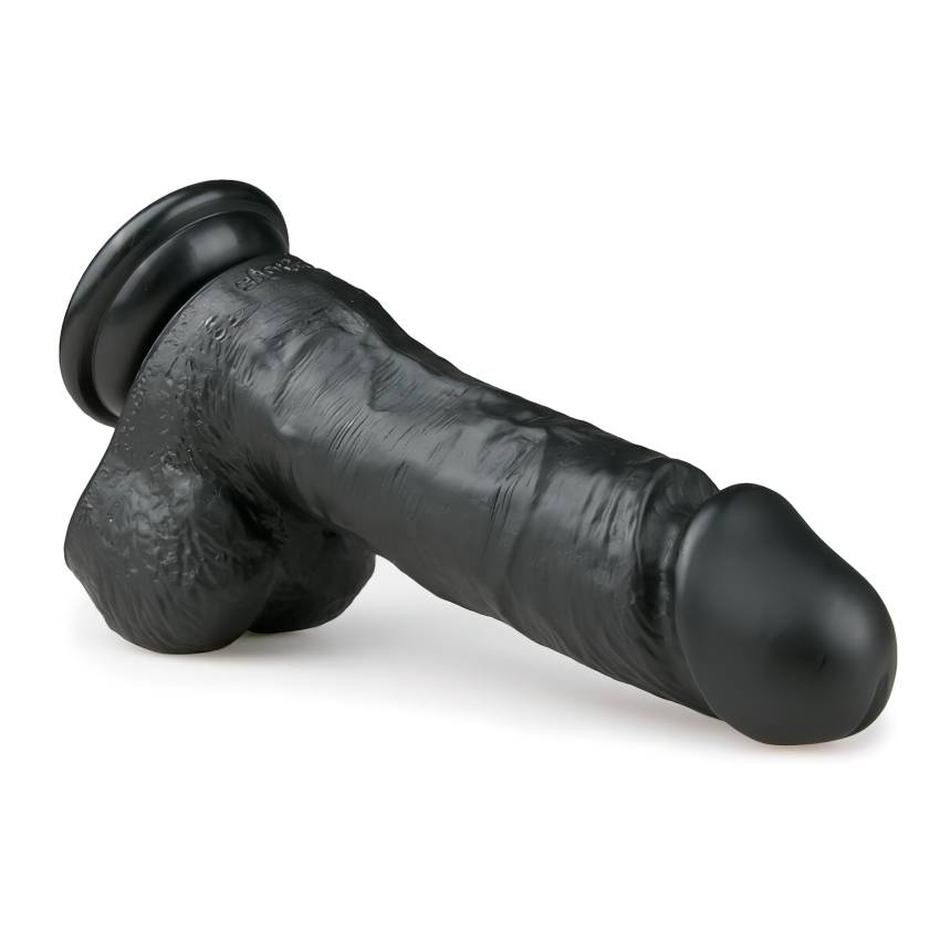Easytoys - tapadótalpas, herés dildó (17,5cm) - fekete - Image 3