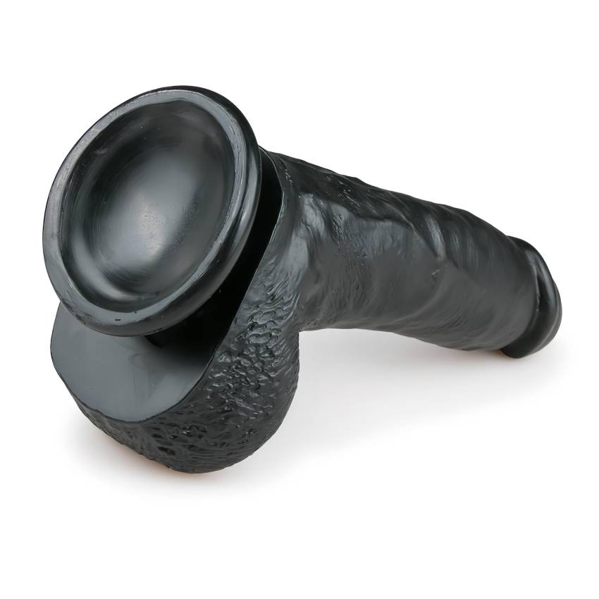 Easytoys - tapadókorongos, herés dildó (20cm) - fekete - Image 4