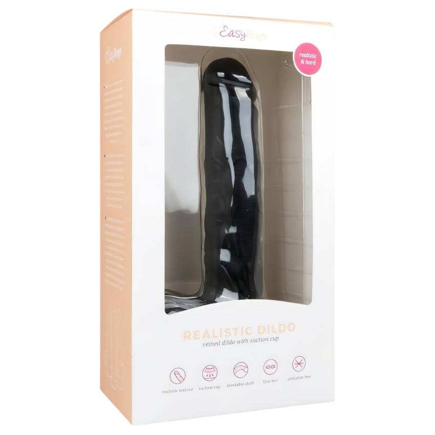 Easytoys - tapadókorongos, herés nagy dildó (26,5cm) - fekete - Image 2