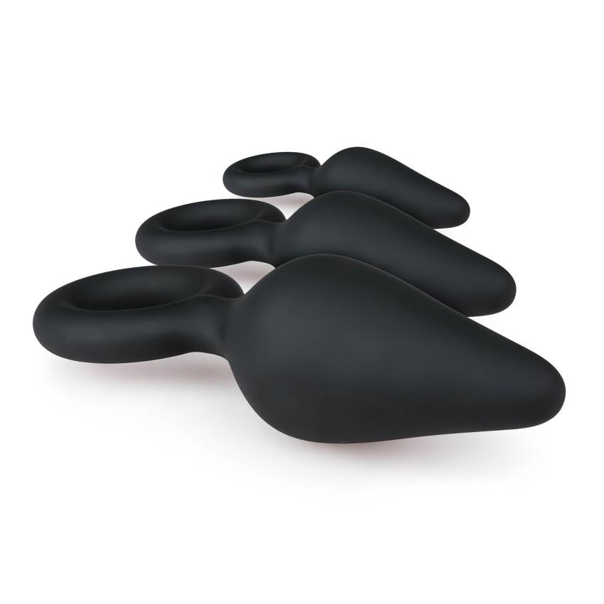 Easytoys - gyűrűs anál plug szett - 3db (fekete) - Image 3