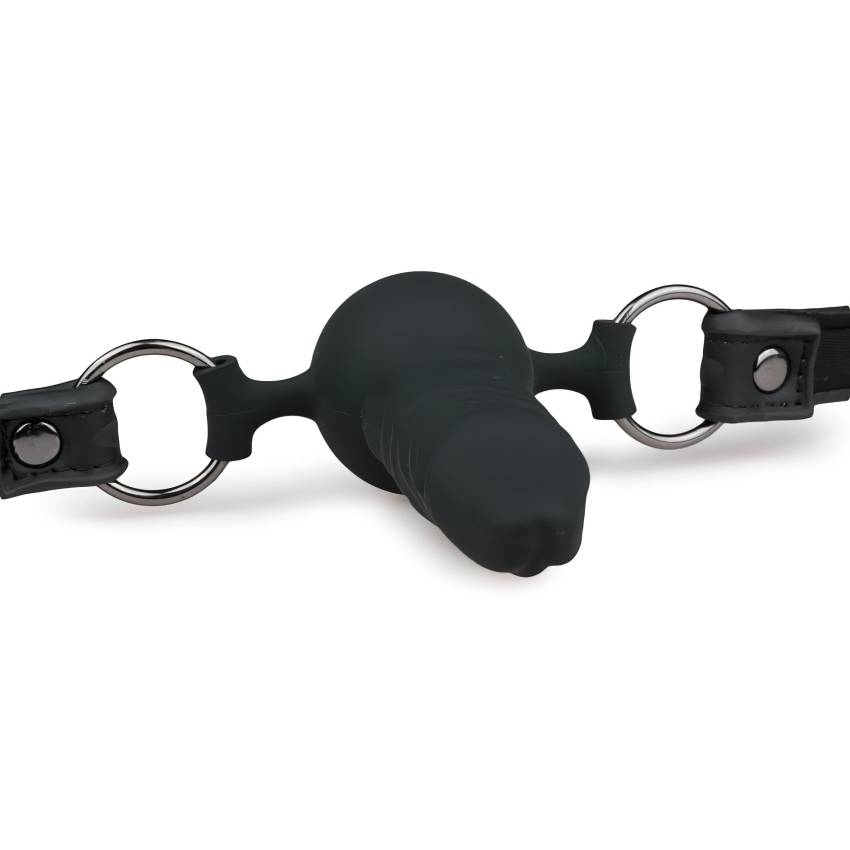 Easytoys - szájpecek belső dildóval (fekete) - Image 4