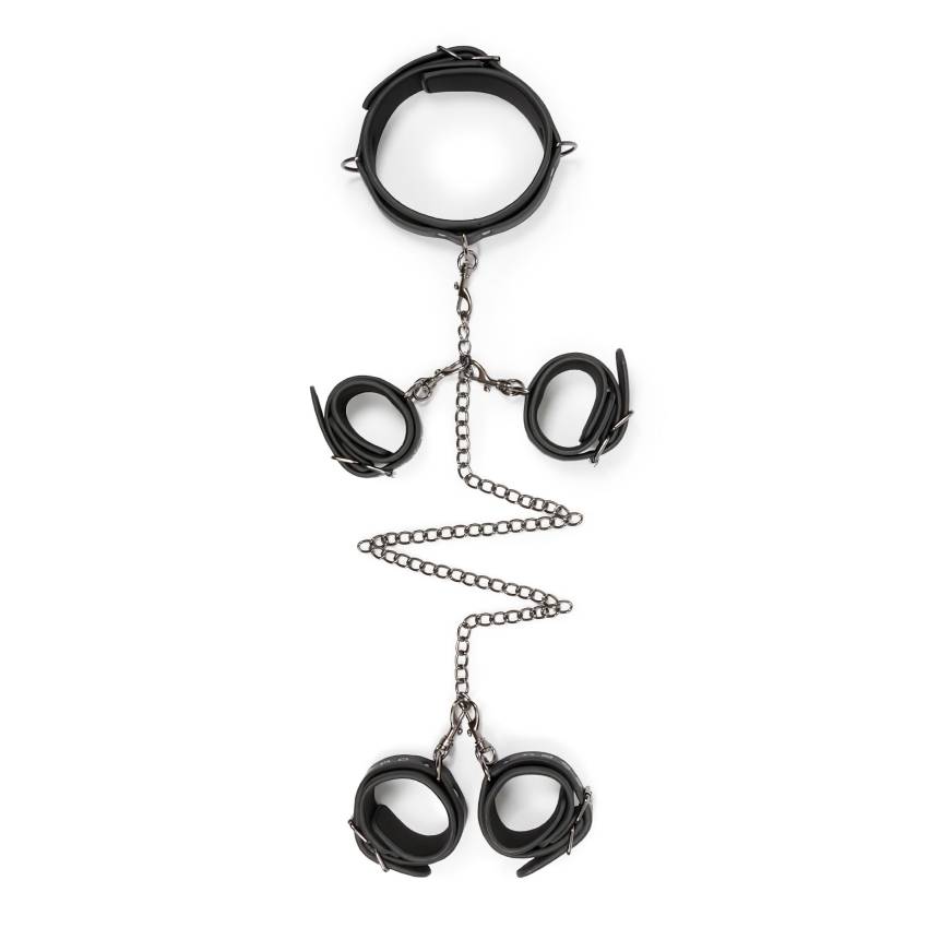 Easytoys - nyakörv, csukló- és bokabilincs szett (fekete) - Image 4