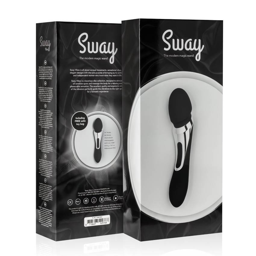 Sway No.1 Wand - akkus, 2in1 masszírozó vibrátor (fekete) - Image 8