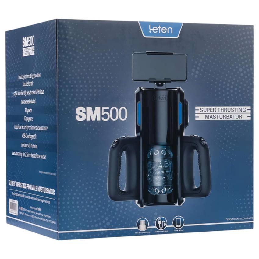 LETEN SM 500 - fel-le mozgó maszturbátor telefon tartóval (fekete) - Image 8