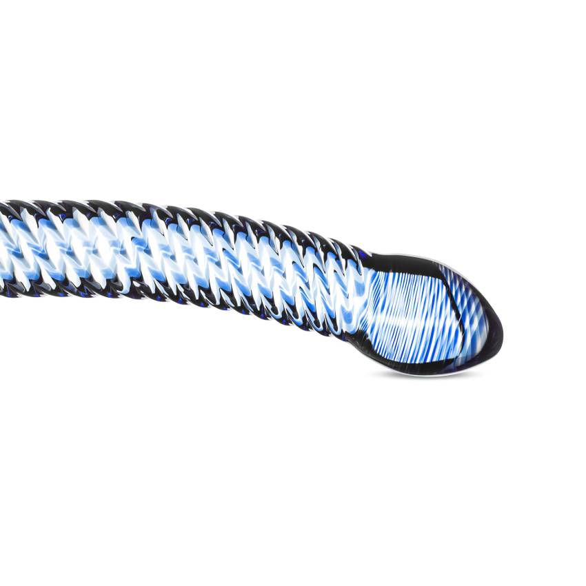 Gildo Glass No. 5 - spirál üveg dildó (átlátszó-kék) - Image 2