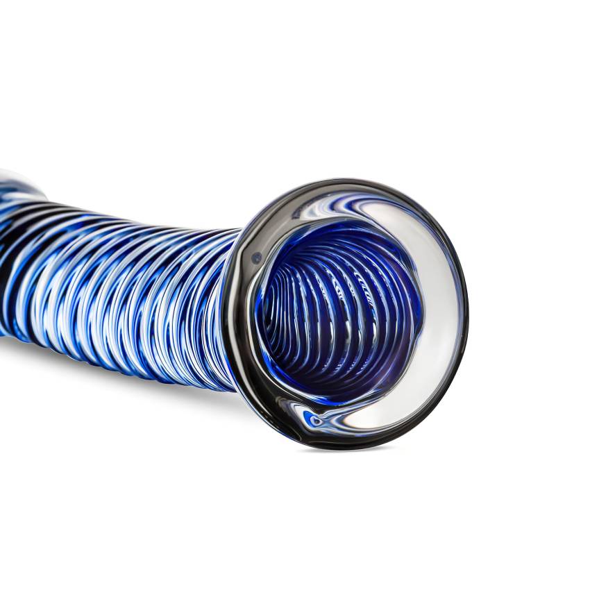 Gildo Glass No. 5 - spirál üveg dildó (átlátszó-kék) - Image 4