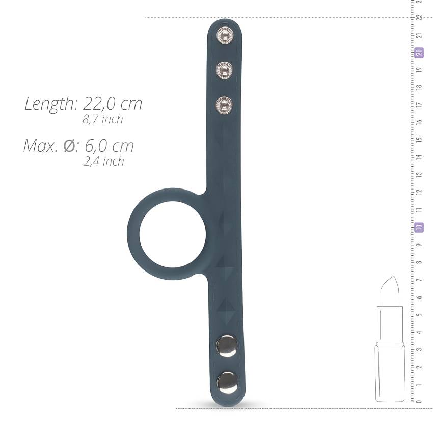 Boners Strap L - péniszgyűrű és heregyűrű egyben (szürke) - Image 5
