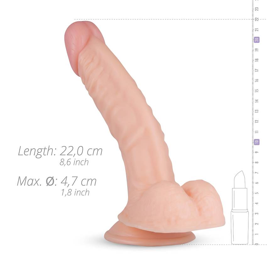 Real Fantasy Derek - herés élethű dildó - 22cm (natúr) - Image 5