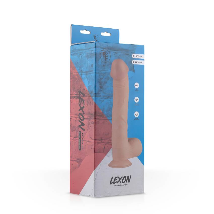 Real Fantasy Lexon - herés élethű dildó - 33cm (natúr) - Image 6