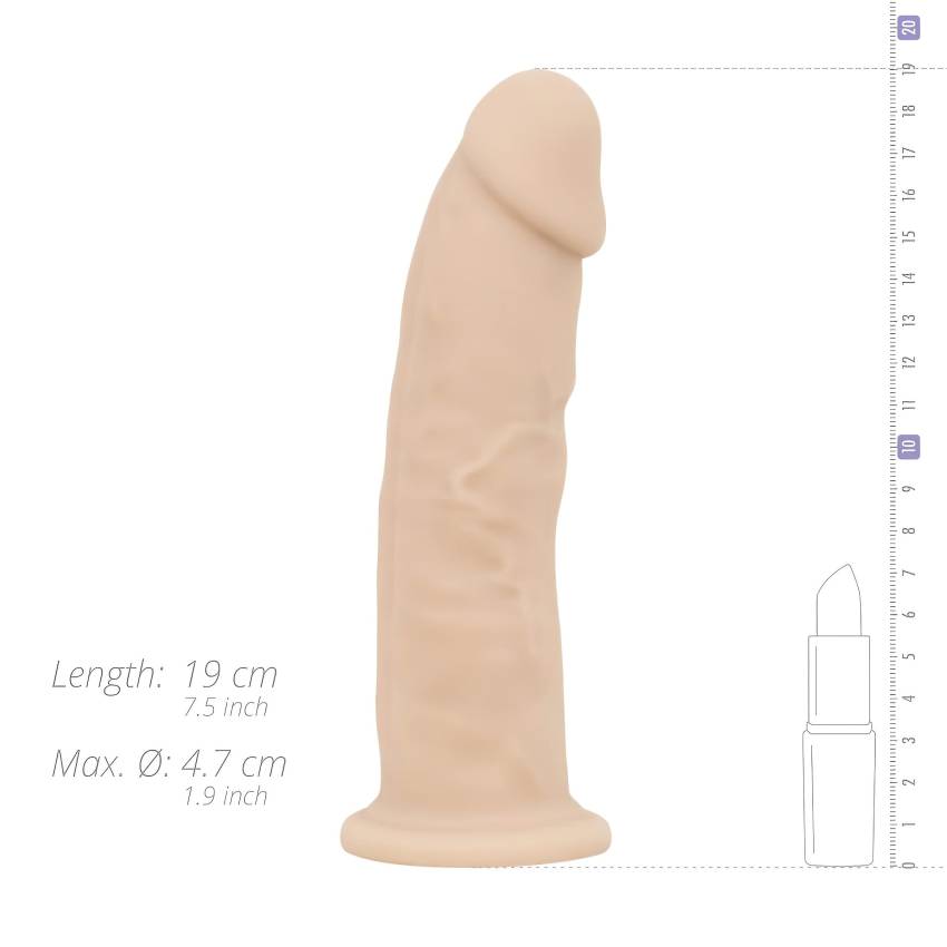 Real Fantasy Winston - tapadókorongos vibrátor - 19cm (natúr) - Image 9