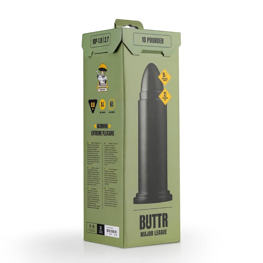 BUTTR 10 Punder - tapadókorongos nagy dildó (fekete) - Image 5