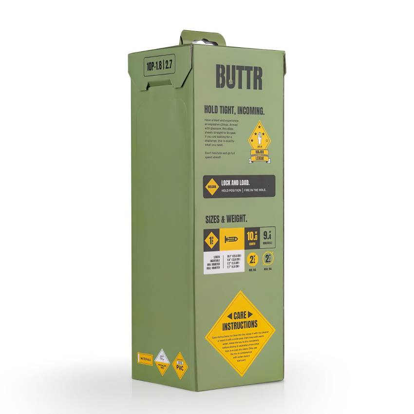BUTTR 10 Punder - tapadókorongos nagy dildó (fekete) - Image 6