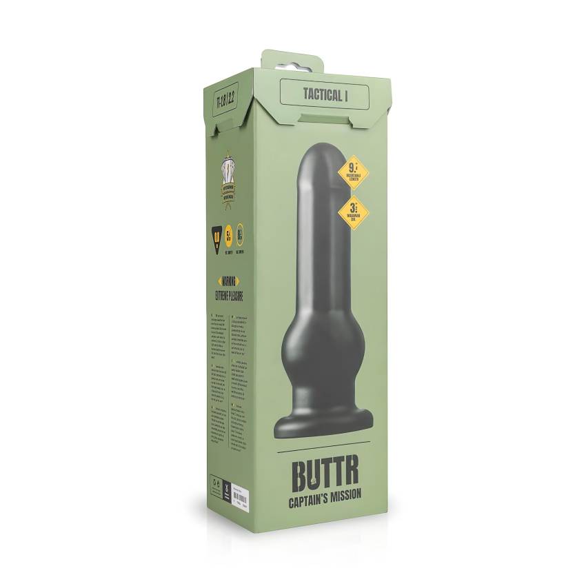 BUTTR Tactical I - tapadókorongos dildó (fekete) - Image 2