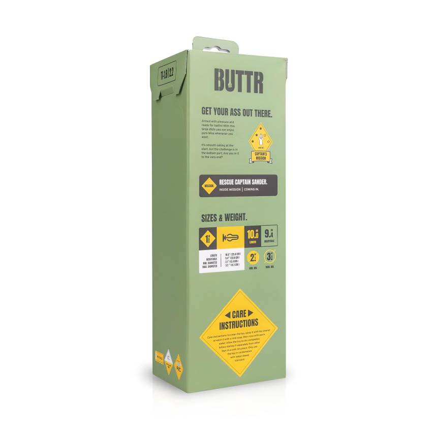 BUTTR Tactical I - tapadókorongos dildó (fekete) - Image 3
