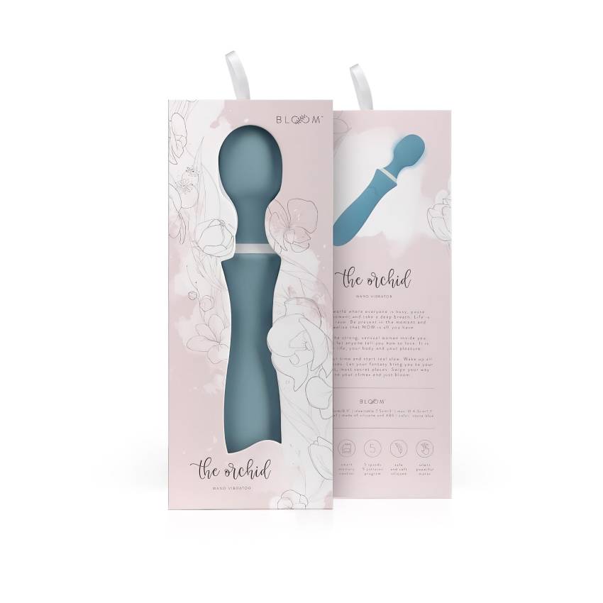 Bloom Orchid Wand - akkus, masszírozó vibrátor (türkiz) - Image 8