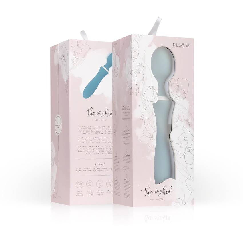Bloom Orchid Wand - akkus, masszírozó vibrátor (türkiz) - Image 9