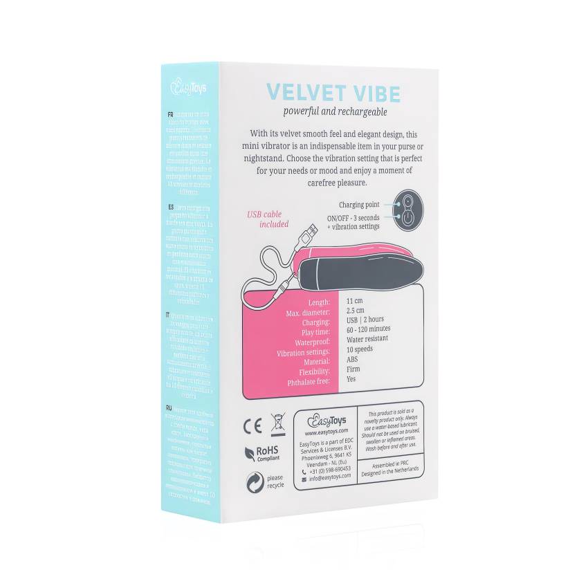 Easytoys Velvet Vibe - akkus rúd vibrátor (fekete) - Image 7