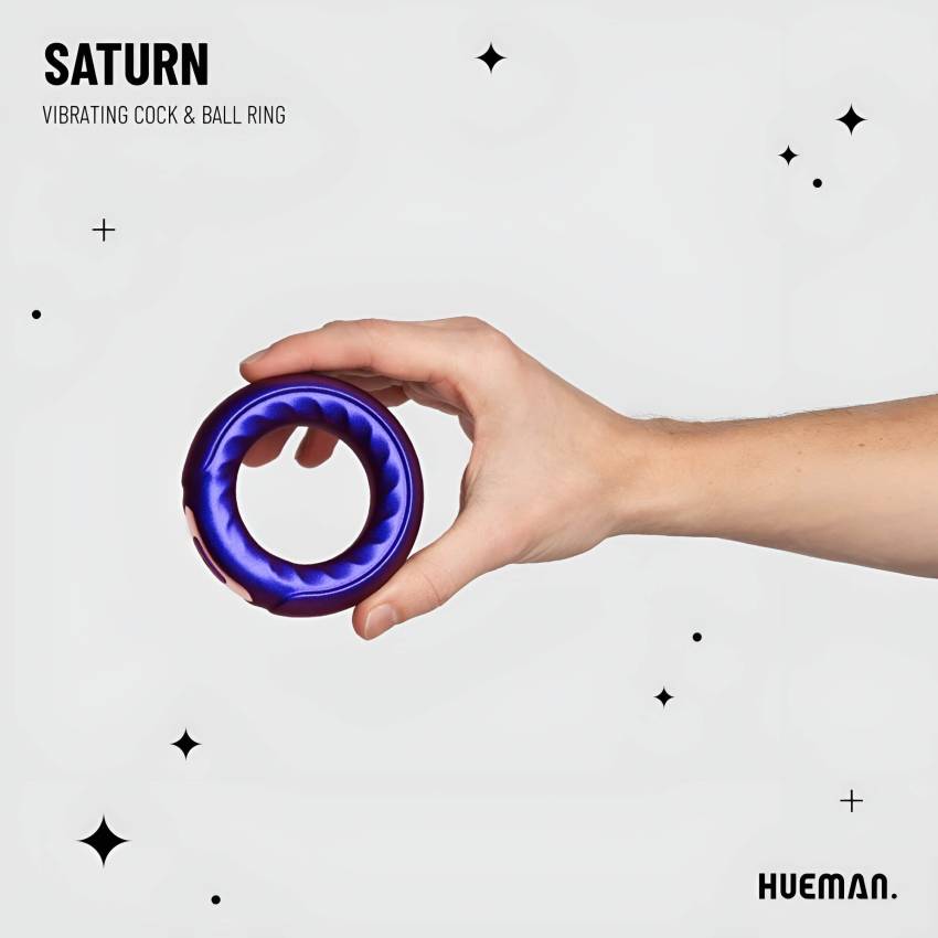 Hueman Saturn - akkus, vízálló vibrációs péniszgyűrű (lila) - Image 2