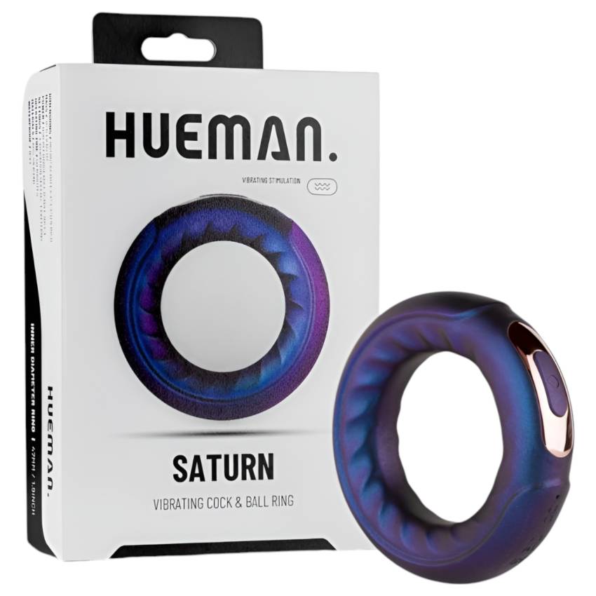 Hueman Saturn - akkus, vízálló vibrációs péniszgyűrű (lila) - Image 5