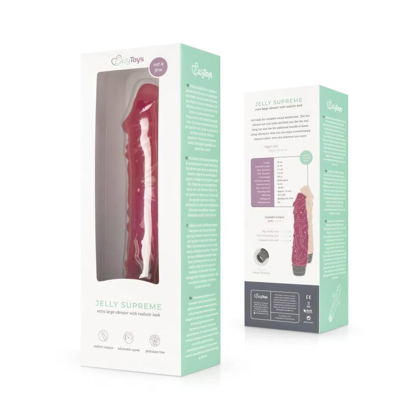 Easytoys Jelly Supreme - élethű vibrátor (pink) - Image 2