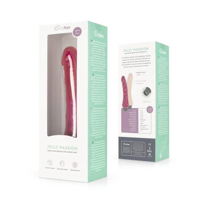 Easytoys Jelly Passion - élethű vibrátor (pink) - Image 2